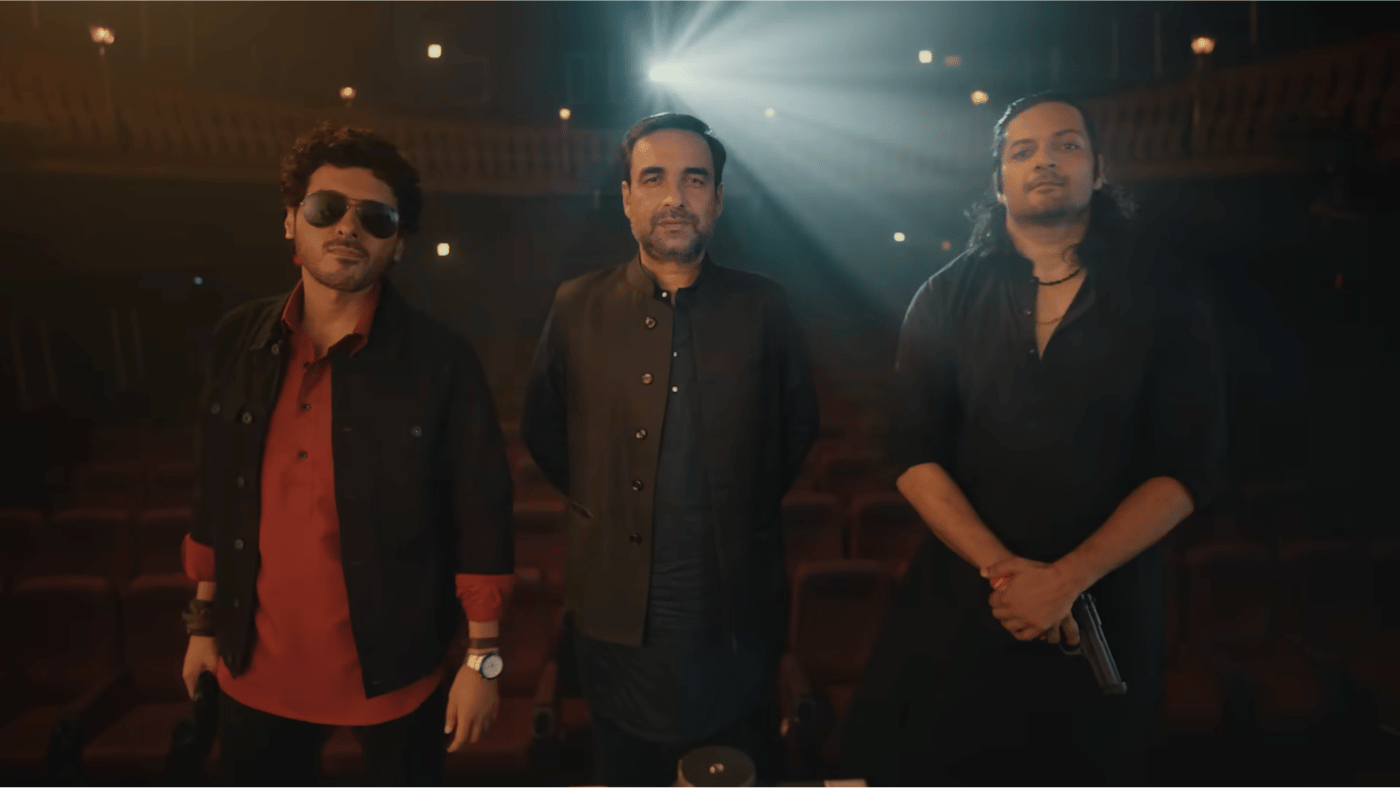Guddu Pandit Kaleen Bhaiya and Munna Tripathi standing together in Mirzapur The Movie official trailer Amazon Prime Video 2026