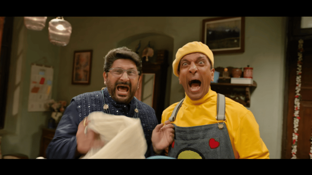 Arshad Warsi and Jaaved Jaaferi reacting with shock and comedy in a hilarious scene from Dhamaal 4 2026